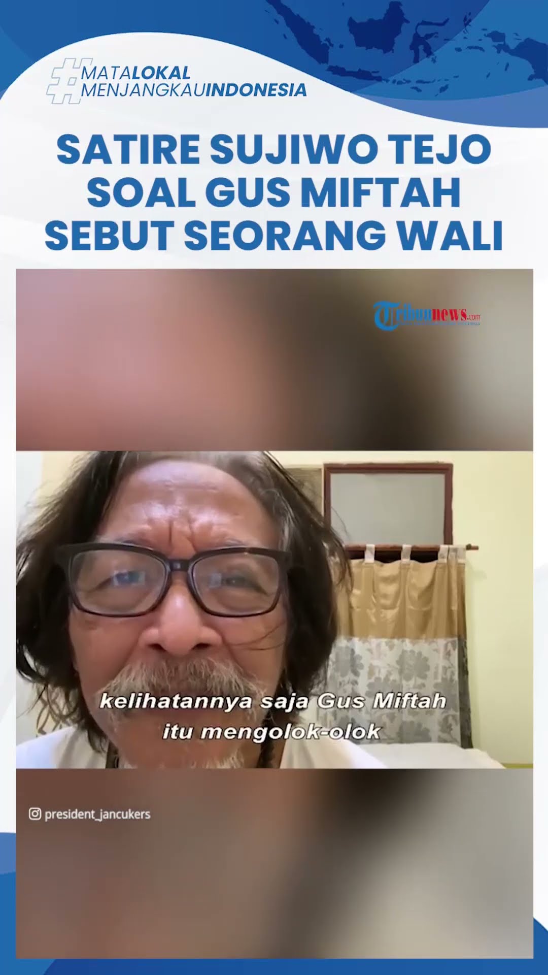 Satire Sujiwo Tejo Menangis Minta Maaf ke Gus Miftah yang Hina Penjual Es Teh, Sebut Seorang Wali