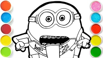 Cute Minion Drawing for kids, Painting & Coloring for kids, Toddlers | Let