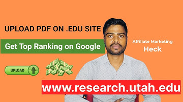 Parasite SEO .Edu PDF Submission Rank on Top | How to Upload a PDF on Research.Utah.edu