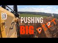 Pushing big dirt with cat d6 at landfill  big dozers working