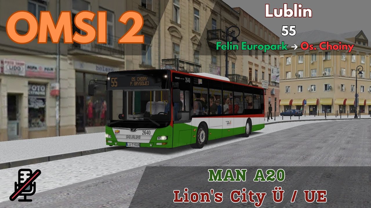 OMSI 2: Snowy Lublin Winter ❄️ | MAN Lion's City A20 UE | Route 55 Full Drive (No Commentary)