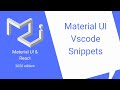 React & Material UI #31: Material UI + VScode Snippets