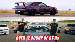 12,000hp of UKs Quickest GT-Rs Hit The Runway!  GT-R Challenge UK 2025