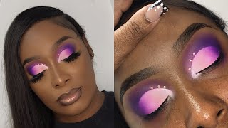 Purple & Pink Ombré Cut-crease | Client Makeup Tutorial