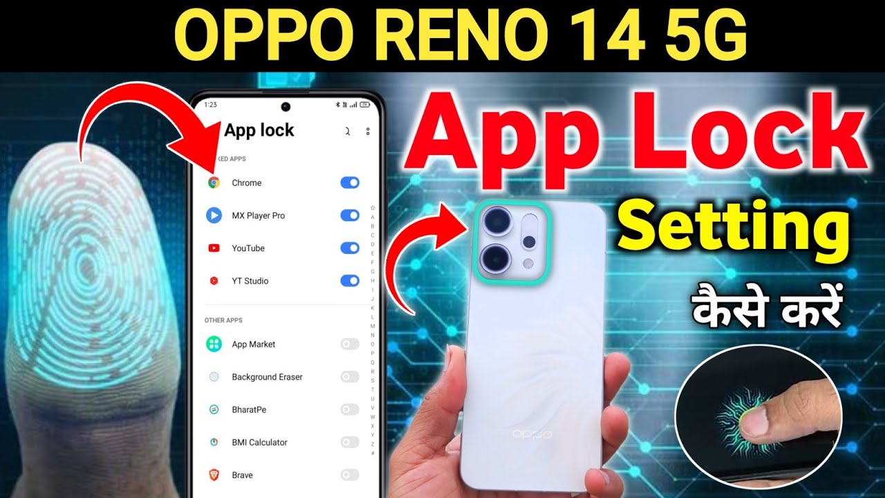 Oppo Reno 14 5g app lock settings , Oppo Reno 14 set up app lock / oppo app lock setting