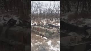 Zaporizhzhia - XX.01.2024. A Destroyed Russian BMP-3 - Likely Destroyed By An Anti-Tank Mine.