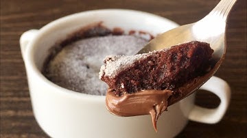 Chocolademokcake in 1 minuut |  Magnetron Nutella-cake