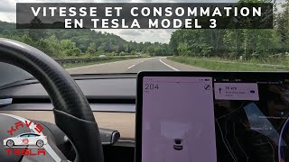 La vérité sur la vitesse : Consommation en Tesla Model 3 à 110 km/h vs 130 km/h et même 200km/h !