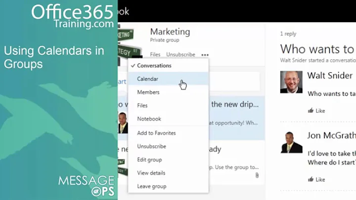 Office 365 Groups - Using Calendars in Groups