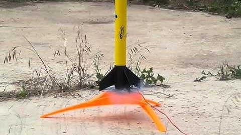 Slow motion model rocket launch