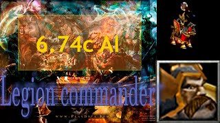 Defence of the ancients 6.74c. - игра против ботов [Legion commander]. Полный матч (Без речи)