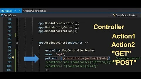 Solved: Asp Core Route NOT match pattern: "{controller}/{action}/{id?}". Add Route Attribute API