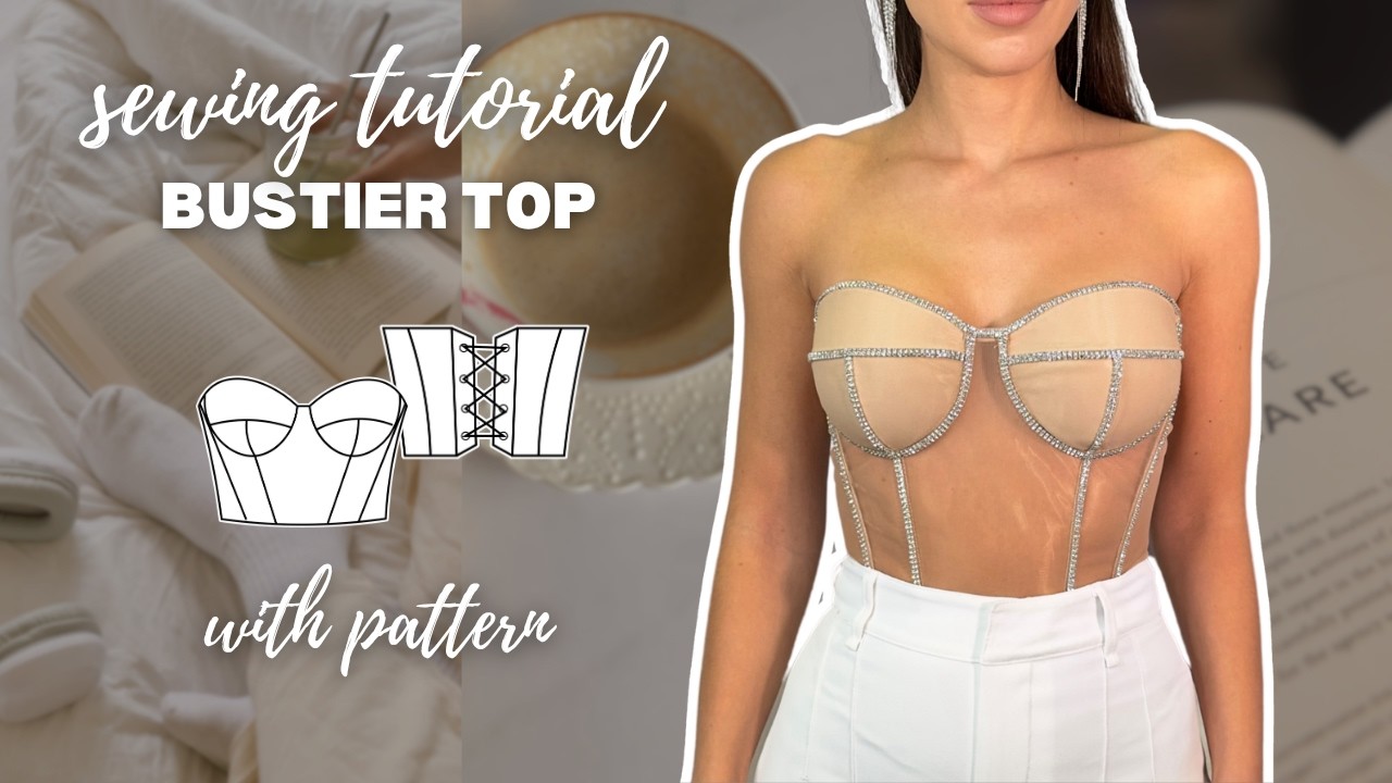 DIY Bustier Top Rhinestone Corset Tutorial | How To Make a Bustier