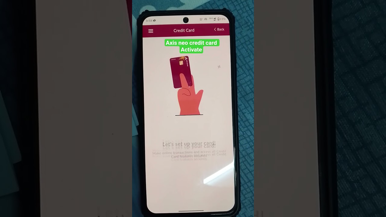 Axis neo credit card Activate 