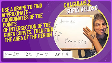 6.1.35Use a graph to find approximate x-coordinates of points. y  = 3x^2 - 2x, y = x^3 - 3x +4