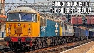 56103 makes a THRASHY RETURN to the Rails at Crewe! 11/05/24