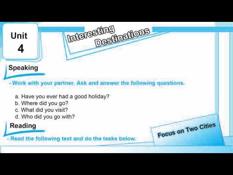الصف الثامن الدرس الرابع الكتاب الأزرق Intersting Destinations 