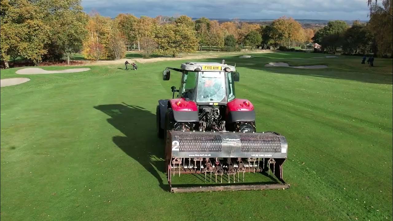 Longcliffe Golf Club Deep Tine Aeration YouTube