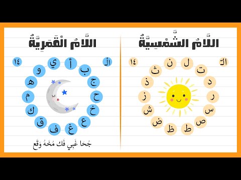 اللام الشمسية واللام القمرية للأطفال ما هو الفرق بين اللام الشمسية واللام القمرية  