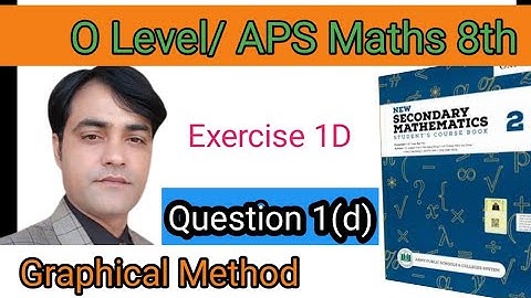 Exercise 1D Question No 1(d)  II APS Maths 8th II New Secondary Mathematics Book 2. Graphical method