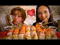 МУКБАНГ🍣РОЛЛЫ/🎉ОТМЕЧАЕМ 1000 ПОДПИСЧИКОВ/MUKBANG ROLLS