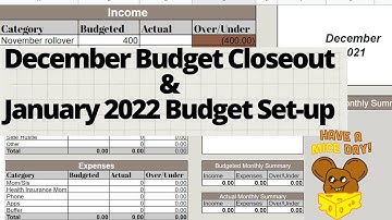 December Budget Closeout & January Budget Set-up| Google Spreadsheet |ZERO-BASED Budget|Real numbers