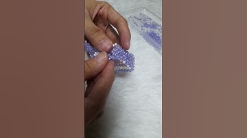 Making a DIY beaded mini bag for a bag charm. Part 3 💜💜💜 #colorfulbeadedminibag