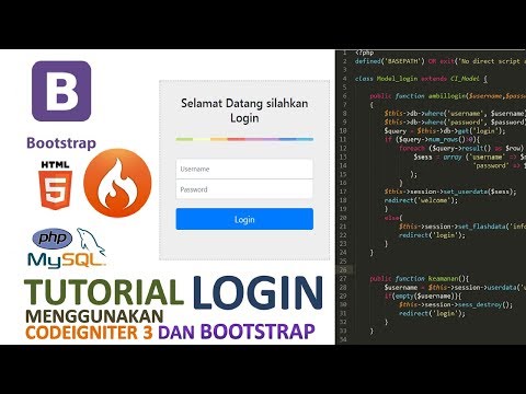 TUTORIAL SESSION LOGIN Menggunakan CodeIgniter 3 dan Bootsrap serta MySQL sebagai database