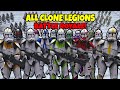 ALL Phase II CLONE LEGIONS Battle Royale! - Men of War: Star Wars Mod Battle Simulator