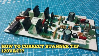 How to correct stanner tef 120vac amplifier driver??