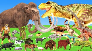 Prehistoric Mammoth vs T-Rex Dinosaurs Wild Animals Epic Battle Animal Revolt Battle Simulator