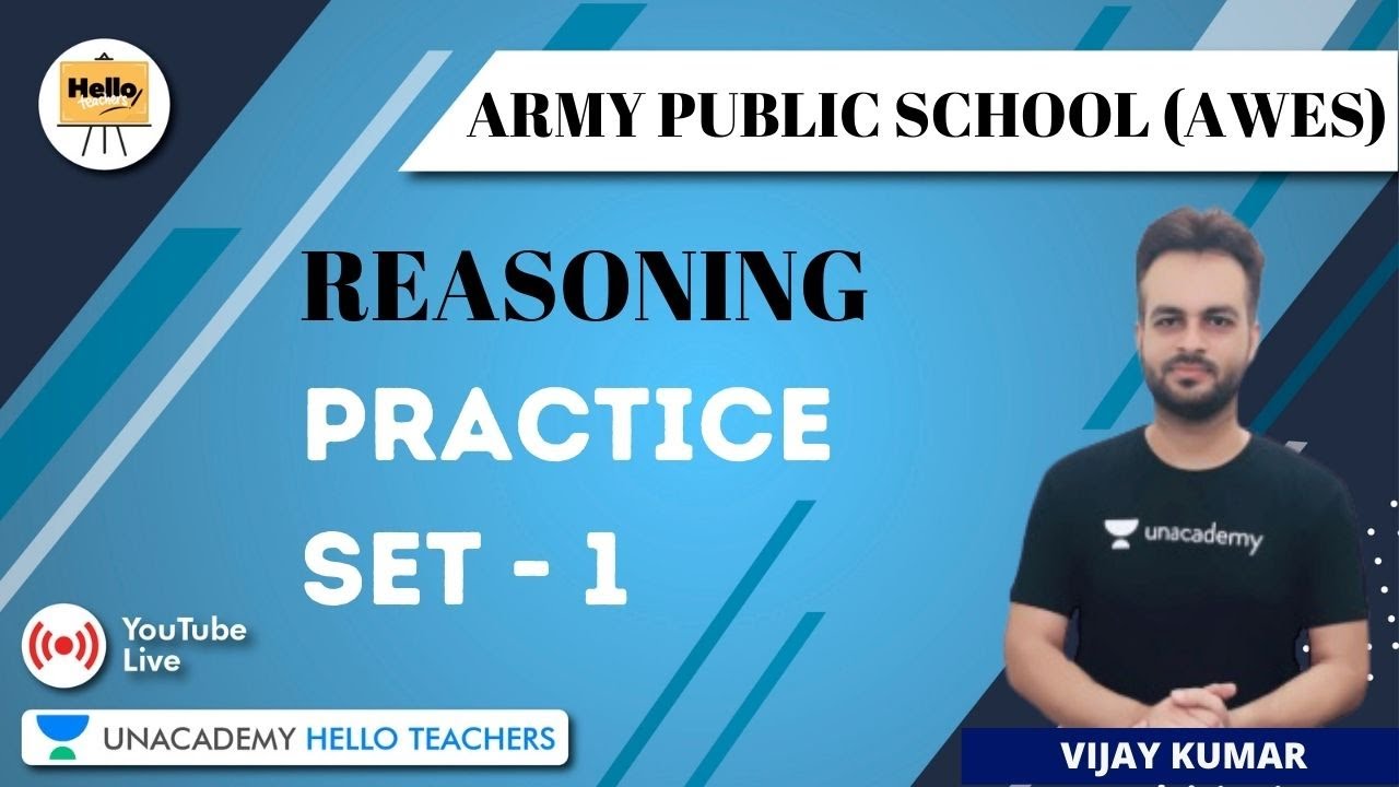 Reasoning Practice Set 1 | Target Army Public School (AWES) 2020/2021 | Vijay Kumar