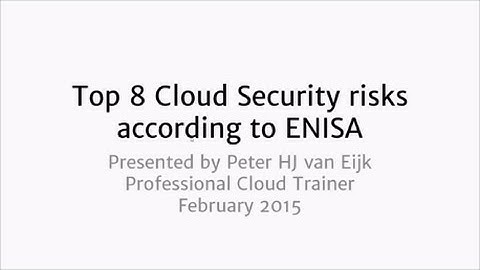 ENISA top 8 cloud risks
