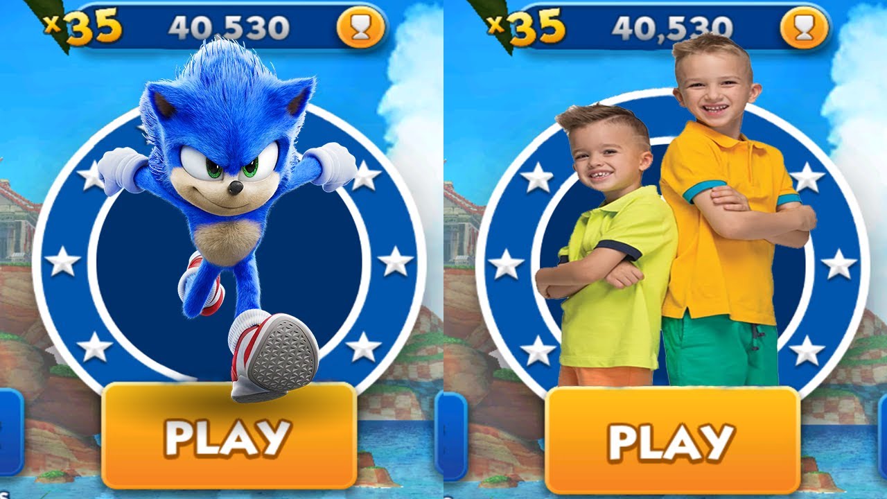 Sonic Dash vs Vlad & Niki Run - Movie Sonic vs All Bosses Zazz Eggman ...