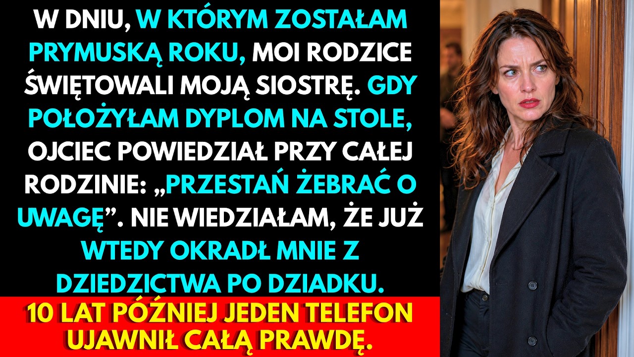 Na przyjęciu urodzinowym mojej siostry ojciec wzniósł trzeci toast. Postawiłam przed nim mój dyplom prymuski i powiedziałam cicho: „Tato, zostałam prymuską rocznika". Spojrzał na mnie jak na...