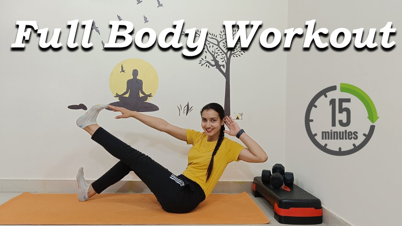 15 MIN FULL BODY WORKOUT AT HOME - NO JUMPING - NO EQUIPMENT - YouTube
