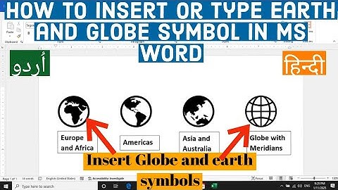 How to Insert Earth and globe Symbol in Ms Word | How to type Earth and Globe Symbol in Ms Word