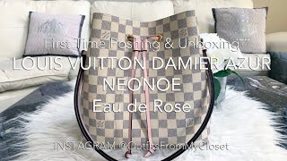 Louis Vuitton Neo Noe, Azur with Rose Pink, Preowned in Box WA001