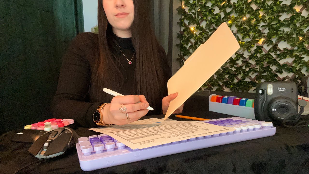 ASMR Applying For Your Passport | Typing, Writing, Page Turning, Photo, Stamps