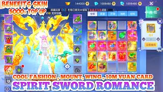 Spirit Sword Romance Benefits Skin - CooL Fashion , Mount , Wing , 10M Yuan Card , Free Recharge screenshot 2