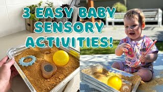 3 EASY DIY Baby Sensory Activities for 8-10 Month Olds (Cheap Fun Activities!!)