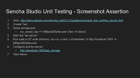 Sencha Test Studio, The Screenshot Assertion
