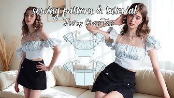 DIY Fairy Crop Top | Flutter Sleeve Pattern | Step-by-Step Sewing Tutorial Beginner Friendly