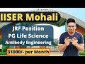 Job Update | IISER Mohali | JRF | 31000/- per Month | PG in Life Science | eLearnam |