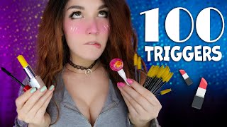 ASMR 💄 100 TRIGGERS in 9 MINUTES Makeup 💅 АСМР 100 ТРИГГЕРОВ  Косметики за 9 МИНУТ 🌸