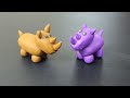 Rhino polymer clay toys making how to make rhinoceros clay modelling for kids clay for toddler