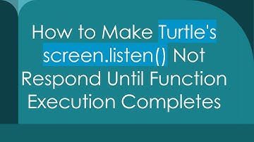 How to Make Turtle