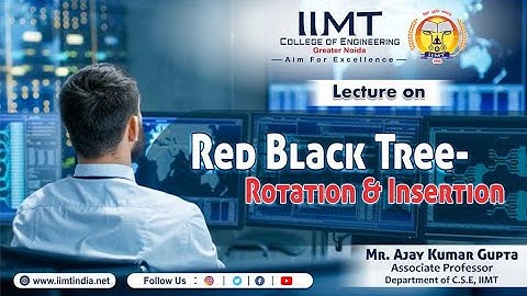 Lecture on Red Black Tree-Rotation & Insertion | B.Tech (CSE) | IIMT Group of Colleges Greater Noida