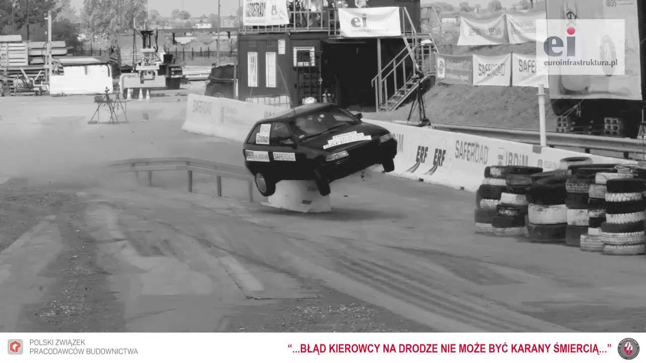 Polska Wizja Zero 2016 - zakończenie bariery drogowej zagłębione w podłożu