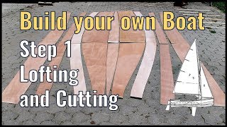 Learn how to loft the boat plans of a plywood sailing dinghy and how to cut the side panels hassle free! This is the first step of 